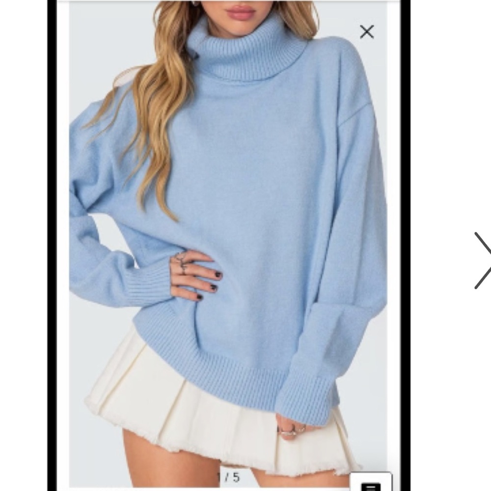 Edikted Light Blue Cowl Neck Sweater